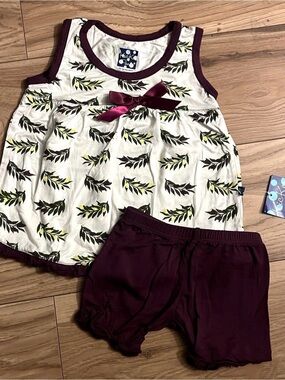 Kickee Pants White Leaf Print outfit